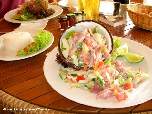 Raw fish with coconut milk