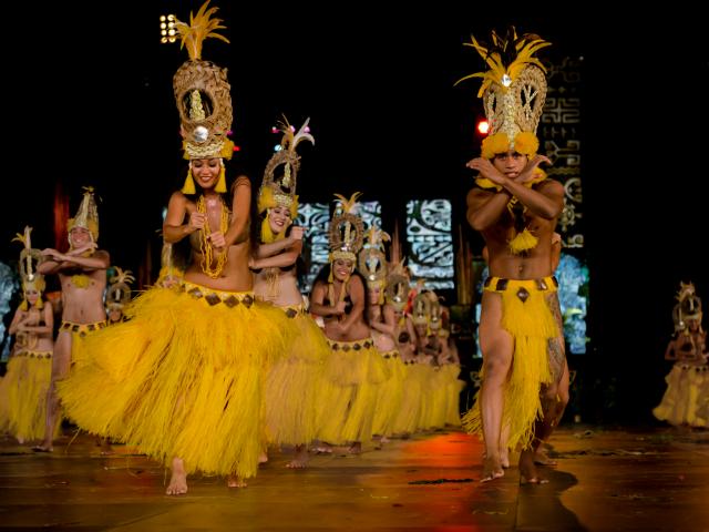 Dance Heiva I Tahiti 2017 on the stageof Toata, Tahiti