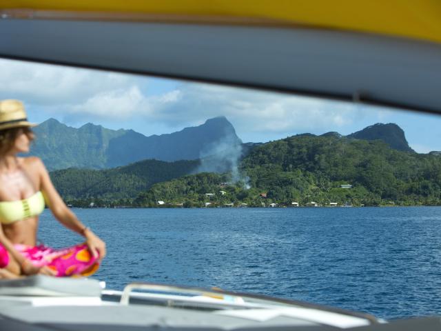 Boat in Raiatea Lagoon