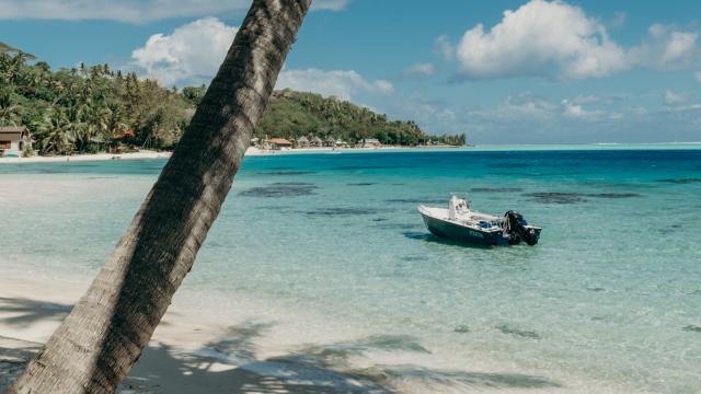 View over the beach at Matira in Bora Bora Tahiti Tourisme