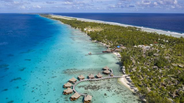 Aerial View of Kia Ora Hotel Rangiroa - Tahiti Tourisme © Holger Leue