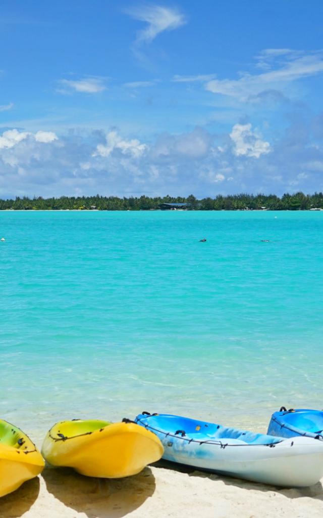 Kayaks at the Beach in Bora Bora