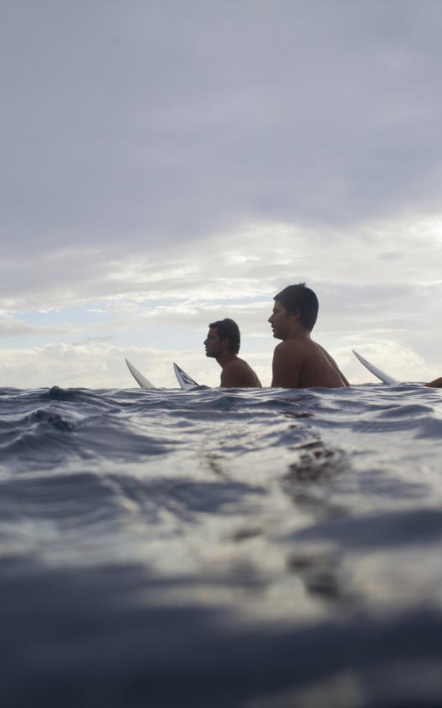 Surfing in Moorea