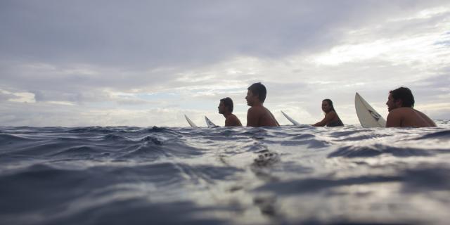 Surfing in Moorea