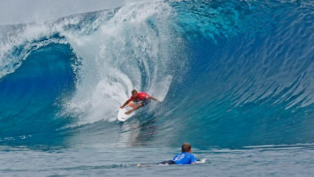 Surfing in Tahiti