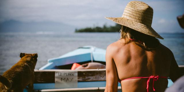 Bain de soleil à Moorea